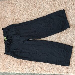 Big John Women's Black Wide Leg Cropped Boho Pants‎ Size 10
